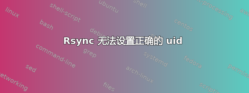 Rsync 无法设置正确的 uid