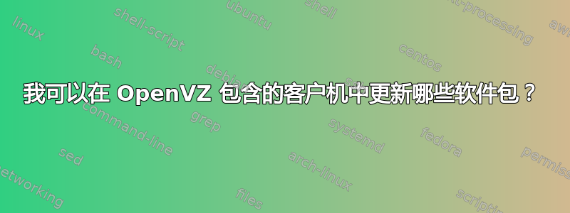 我可以在 OpenVZ 包含的客户机中更新哪些软件包？