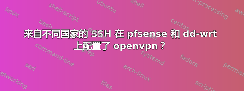 来自不同国家的 SSH 在 pfsense 和 dd-wrt ​​上配置了 openvpn？