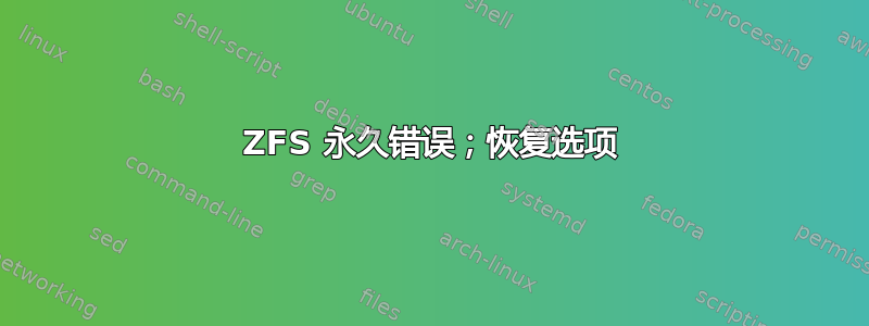 ZFS 永久错误；恢复选项