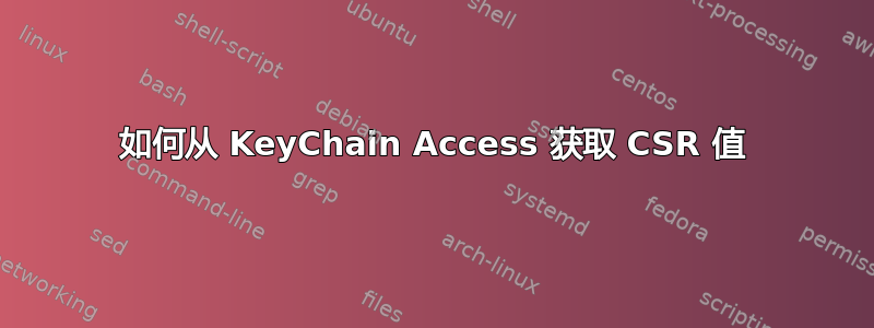 如何从 KeyChain Access 获取 CSR 值