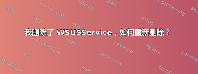 我删除了 WSUSService，如何重新删除？