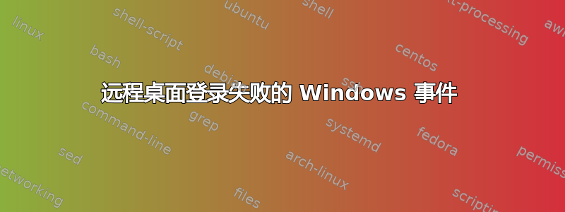 远程桌面登录失败的 Windows 事件