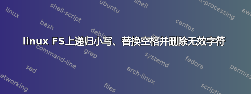 linux FS上递归小写、替换空格并删除无效字符