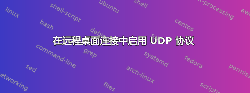 在远程桌面连接中启用 UDP 协议