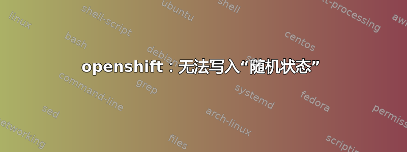 openshift：无法写入“随机状态”