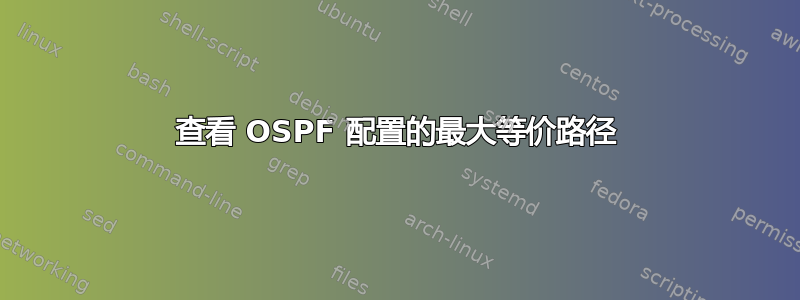 查看 OSPF 配置的最大等价路径