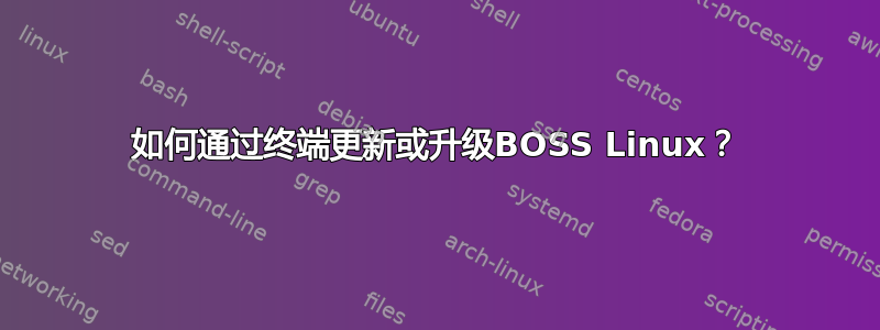 如何通过终端更新或升级BOSS Linux？