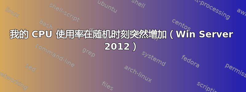 我的 CPU 使用率在随机时刻突然增加（Win Server 2012）