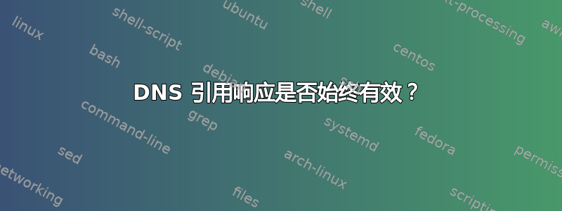 DNS 引用响应是否始终有效？