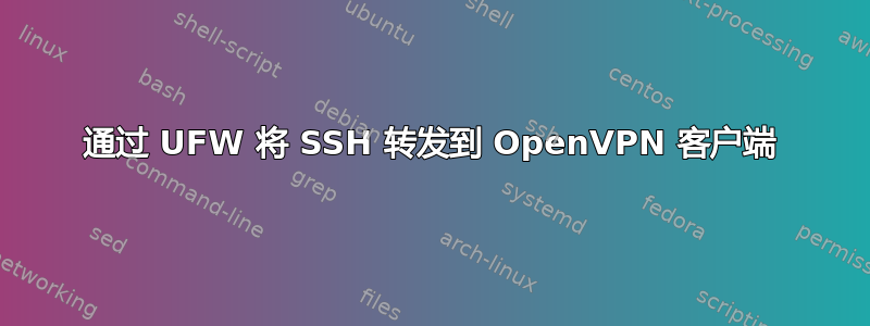 通过 UFW 将 SSH 转发到 OpenVPN 客户端