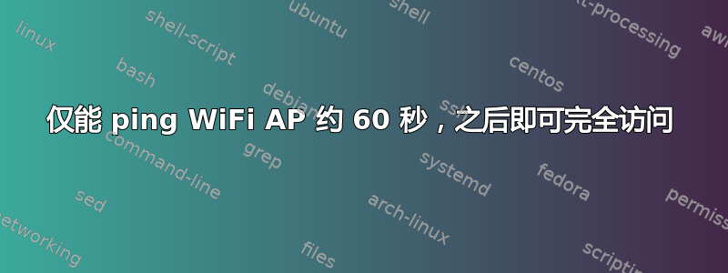 仅能 ping WiFi AP 约 60 秒，之后即可完全访问