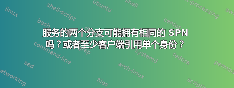 服务的两个分支可能拥有相同的 SPN 吗？或者至少客户端引用单个身份？