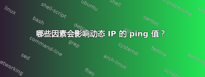 哪些因素会影响动态 IP 的 ping 值？