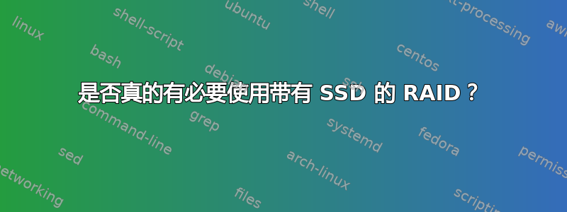 是否真的有必要使用带有 SSD 的 RAID？