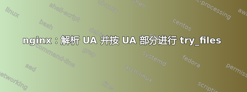 nginx：解析 UA 并按 UA 部分进行 try_files