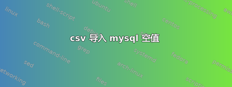 csv 导入 mysql 空值