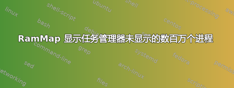 RamMap 显示任务管理器未显示的数百万个进程