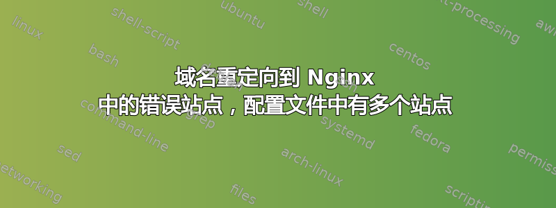 域名重定向到 Nginx 中的错误站点，配置文件中有多个站点