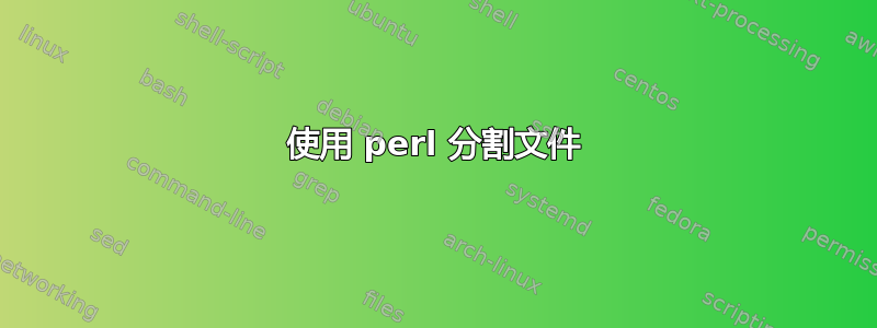 使用 perl 分割文件