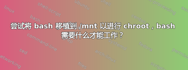 尝试将 bash 移植到 /mnt 以进行 chroot，bash 需要什么才能工作？