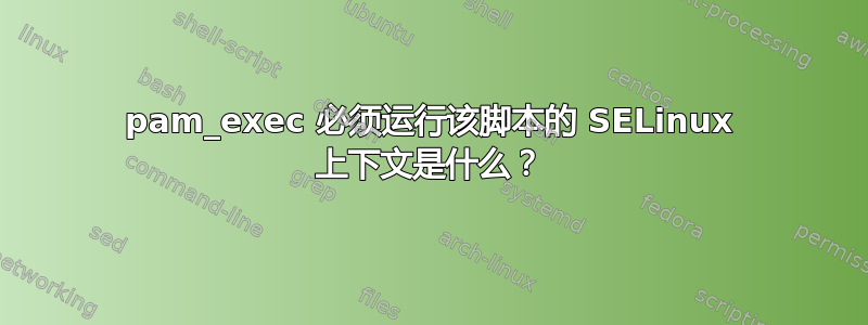 pam_exec 必须运行该脚本的 SELinux 上下文是什么？