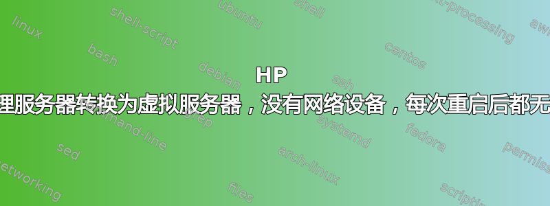 HP 服务器从物理服务器转换为虚拟服务器，没有网络设备，每次重启后都无法捕获鼠标