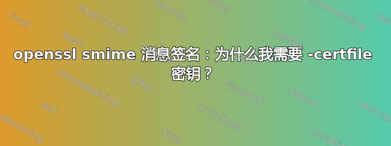 openssl smime 消息签名：为什么我需要 -certfile 密钥？