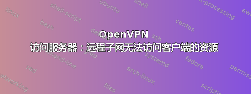 OpenVPN 访问服务器：远程子网无法访​​问客户端的资源