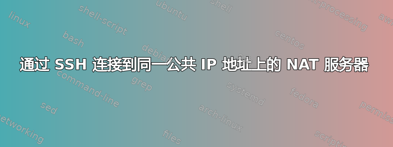 通过 SSH 连接到同一公共 IP 地址上的 NAT 服务器