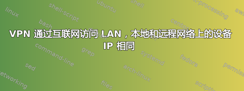 VPN 通过互联网访问 LAN，本地和远程网络上的设备 IP 相同 