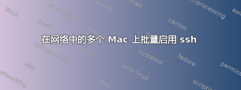 在网络中的多个 Mac 上批量启用 ssh