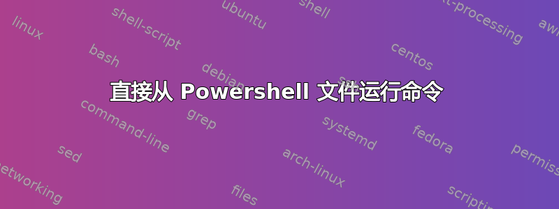 直接从 Powershell 文件运行命令