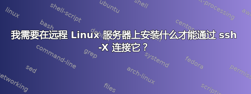 我需要在远程 Linux 服务器上安装什么才能通过 ssh -X 连接它？