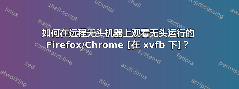 如何在远程无头机器上观看无头运行的 Firefox/Chrome [在 xvfb 下]？