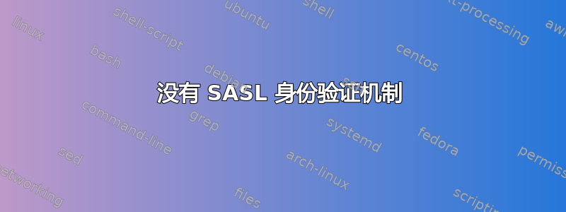 没有 SASL 身份验证机制