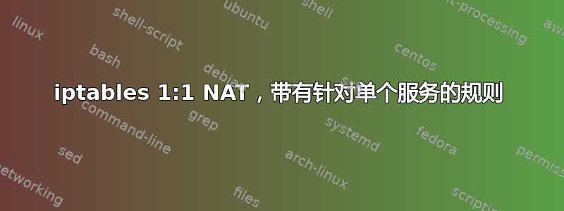 iptables 1:1 NAT，带有针对单个服务的规则