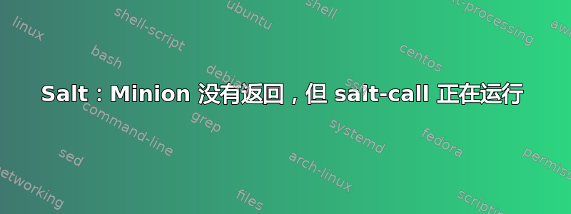 Salt：Minion 没有返回，但 salt-call 正在运行