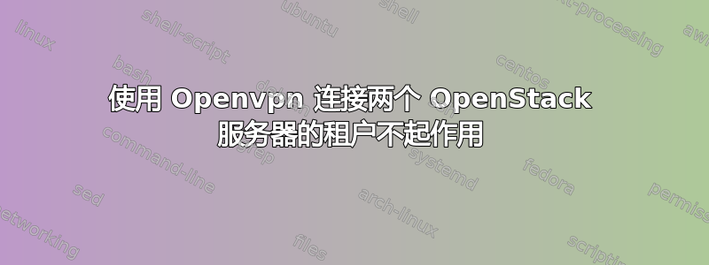 使用 Openvpn 连接两个 OpenStack 服务器的租户不起作用