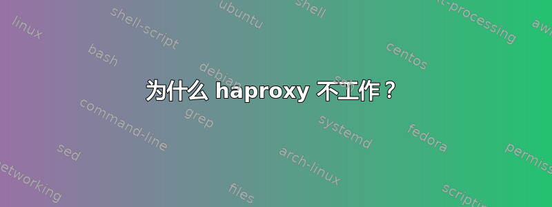 为什么 haproxy 不工作？