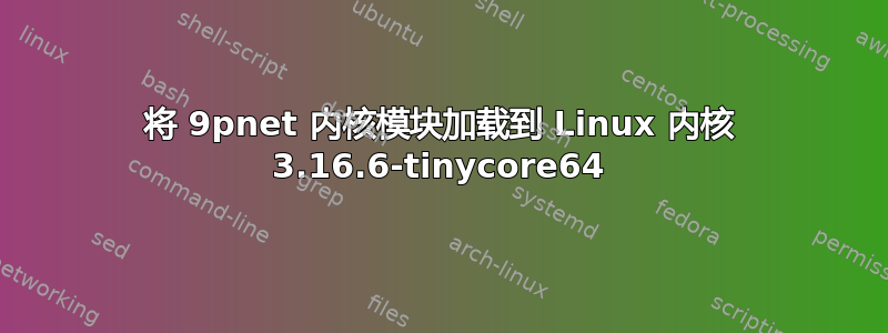 将 9pnet 内核模块加载到 Linux 内核 3.16.6-tinycore64