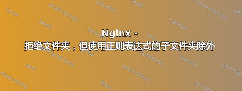 Nginx - 拒绝文件夹，但使用正则表达式的子文件夹除外