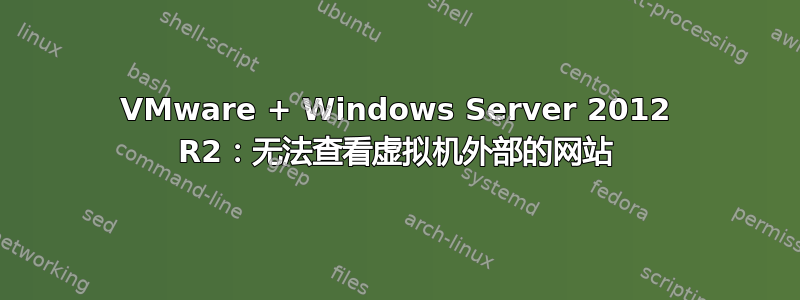 VMware + Windows Server 2012 R2：无法查看虚拟机外部的网站