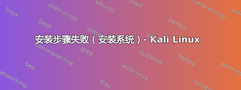 安装步骤失败（安装系统）- Kali Linux 