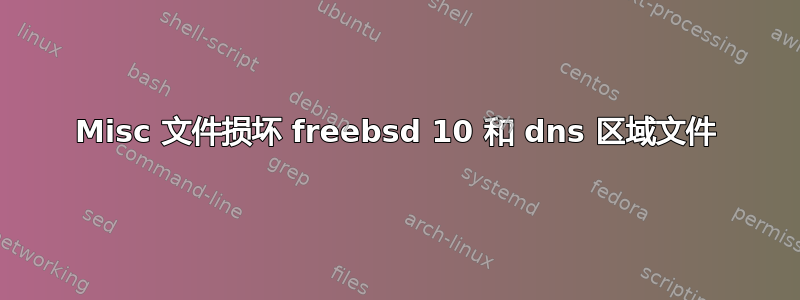 Misc 文件损坏 freebsd 10 和 dns 区域文件