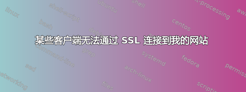 某些客户端无法通过 SSL 连接到我的网站