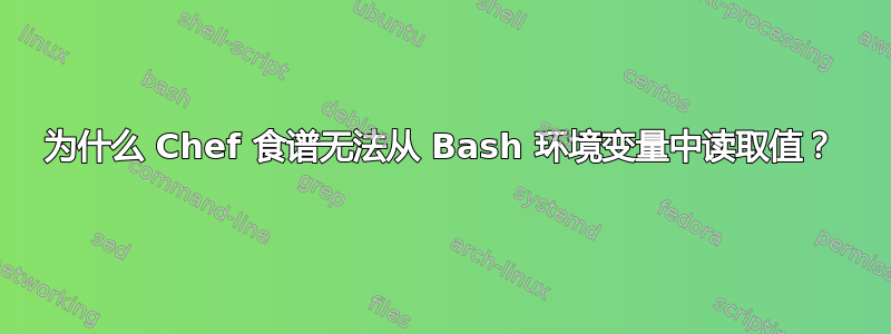 为什么 Chef 食谱无法从 Bash 环境变量中读取值？