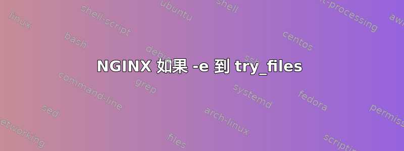 NGINX 如果 -e 到 try_files