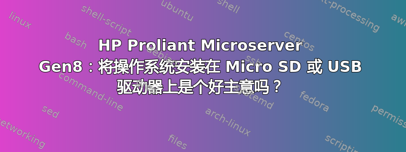 HP Proliant Microserver Gen8：将操作系统安装在 Micro SD 或 USB 驱动器上是个好主意吗？