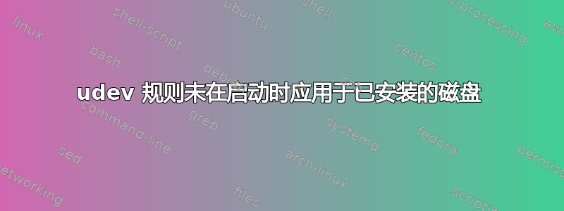 udev 规则未在启动时应用于已安装的磁盘